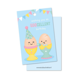 Cadeaulabel wishing you an EGGCELLENT birthday
