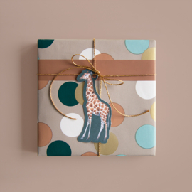 2 cadeau labels jungle, giraffe en zebra