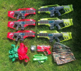 Huur Lasergame Mega Blaster pakket; 6+1 laserguns