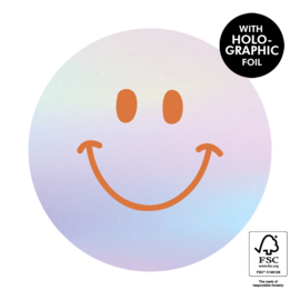 Grote (sluit)sticker Smiley Holographic Orange