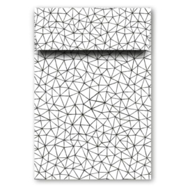 cadeauzakje zwart/salie met grafisch patroon 12 x 19 cm