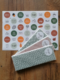 Stickervel cadeaustickers herfst  met  48 ronde (sluit)stickers