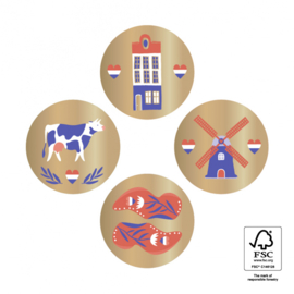 Set van 4 sluitstickers Multi - Holland Mini Gold