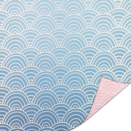 Inpakpapier Ocean Waves blauw/roze