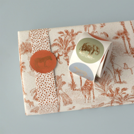 Inpakpapier Vintage Jungle - Dots Orange