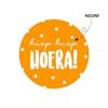 Neon oranje Hiep hiep hoera  (sluit)sticker