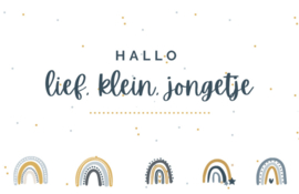 Minikaartje hallo lief klein jongetje