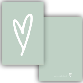 A7 Minikaartje  groen met een wit hartje