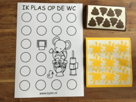 Ik plas op de wc, beloningsposter met muis met stickers  - zindelijkheidstraining