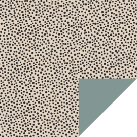 cadeauzakje beige zakje met zwarte dots  17x25 cm  (L)