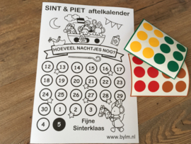 Sint & Piet aftelkalender met stickers