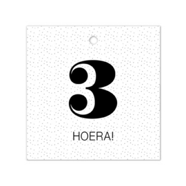 Cadeaulabel - 3 Hoera