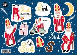 Stickervel Sint , Sinterklaas Kapoentje, 11 cadeaustickers