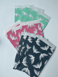 Set van 9 cadeauzakjes birds, 3x3 verschillende