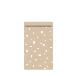 cadeauzakje Minimal Dots - kraft/wit 12 x 19 cm