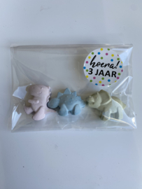 Stoepkrijt dino's , set van 3