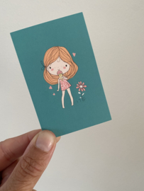 Minikaartje meisje met ijsje
