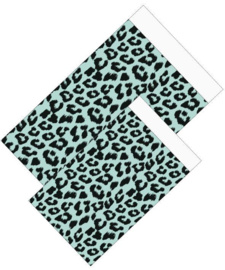 Cadeauzakje Leopard mint/zwart  17x27 cm  (L)