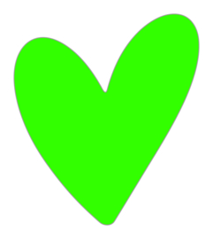 (sluit)sticker Big Heart Neon Green