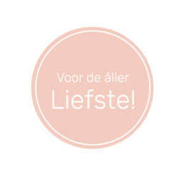 ronde sluitsticker rose met wit voor de áller liefste!