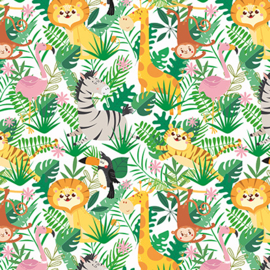 Inpakpapier Jungle Kids / Gold 70x200 cm