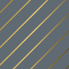 Inpakpapier stripes grijs/goud 70x200 cm