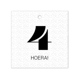 Cadeaulabel - 4 Hoera