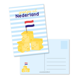 Ansichtkaart, groetjes uit Nederland. Kaas