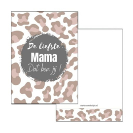 A7 Minikaartje de liefste mama dat ben jij! leopard roze