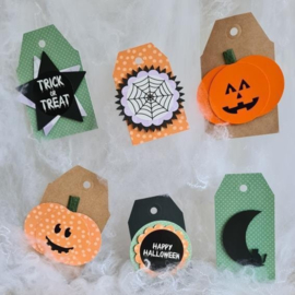 Set van 5 ronde Halloween stickers