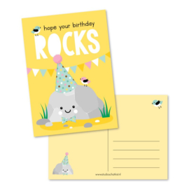 Ansichtkaart hope your birthday rocks