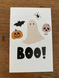 Minikaartje BOO! Halloween