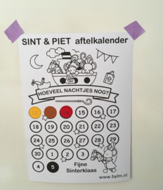 Sint & Piet aftelkalender met stickers