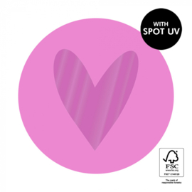 (sluit)sticker Heart Spot UV - Bright Pink