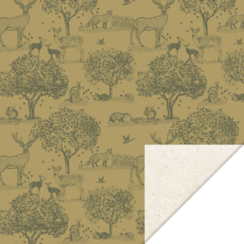 Inpakpapier Animals Forest Green