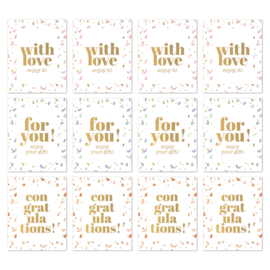 Set van drie  SOW (sluit)stickers met goudfolie