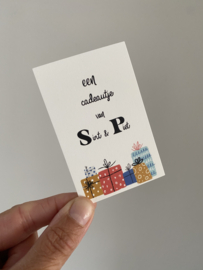 Minikaartje een cadeautje van Sint & Piet
