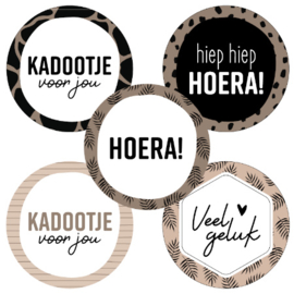 Set van 5 stickers kadootje voor jou, mix