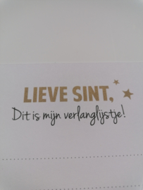 Ansichtkaart vol verwachting klopt ons hart, verlanglijstje