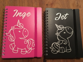 A6 ring notitieboekje met unicorn en naam