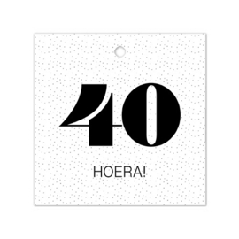 Cadeaulabel - 40 Hoera