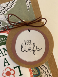 Set van 4 sluitstickers Veel liefs / little surprise