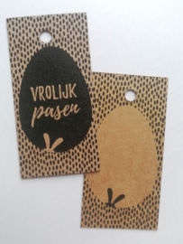 Cadeaulabel vrolijk Pasen, kraft