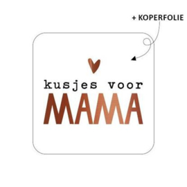 Vierkante sluitsticker kusjes voor mama