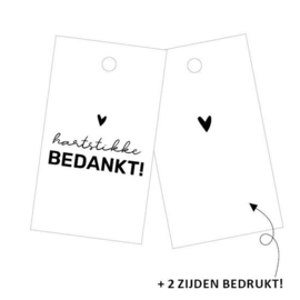 Cadeaulabel hartstikke bedankt!