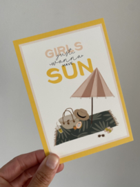 Ansichtkaart girls just wanna have sun