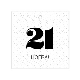 Cadeaulabel - 21 Hoera