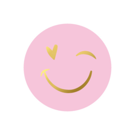 (sluit)sticker Smiley - roze