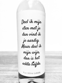 zelfklevend wijnetiket  wijn delen , Mama Drinkt Wijn