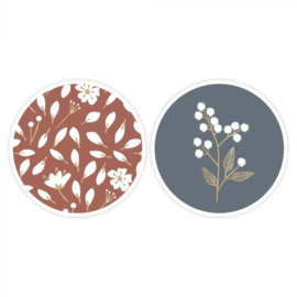 Set van twee (sluit) stickers duo winter flowers